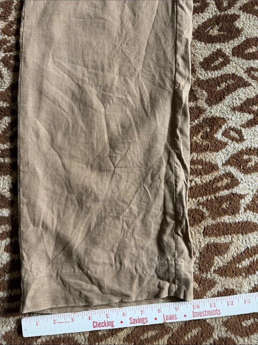 Banana Republic High Rise Linen Wide Leg Pleated Trouser Pants Womens 10L Tan